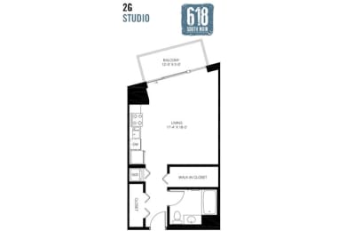 Floor Plan  Studio 543 sq. ft.