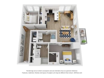 Floor Plan  a 1 bedroom floor plan  villas at