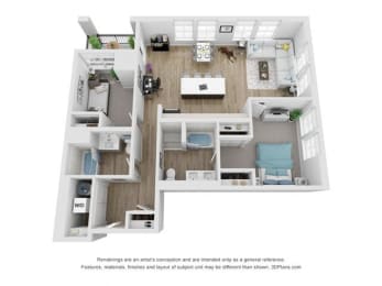 Floor Plan  a 1 bedroom floor plan  woodland heights apartments