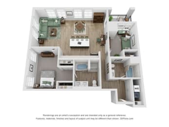 Floor Plan  the outlook floor plan  1 bedroom  1199 square feet