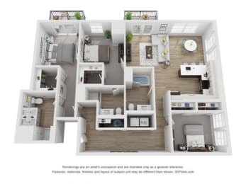 Floor Plan  2 bedroom floor plan  the residences at