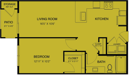Floor Plan  floor plan of a bedroom apartment with a bathroom and a living room
