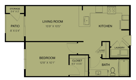 Floor Plan  A1-Bandera at Three Hills Apartments in South Austin