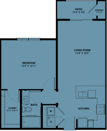 A1a 1 bedroom apartment floorplan at the Park at Speyside