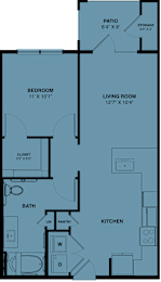 Floor Plan  1 bed 1 bath s at Bridge at Speyside Apartments, Austin, 78754