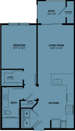 A2 1 bedroom apartment floorplan at the Park at Speyside