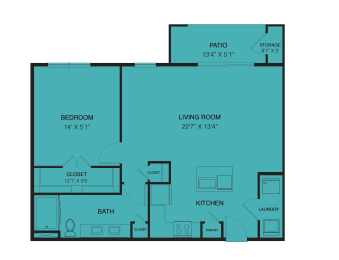 1 bed 1 bath E at Bridge at Delco Flats Apartments, Austin