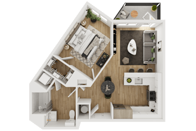 1 bed 1 bath T at Park South Apartments, Austin, TX, 78748