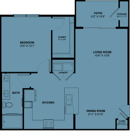 A4 1 bedroom apartment floorplan at the Park at Speyside