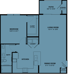 A4a 1 bedroom apartment floorplan at the Park at Speyside