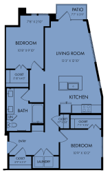 Floor Plan  a floor plan of a house with a small kitchen and a living room
