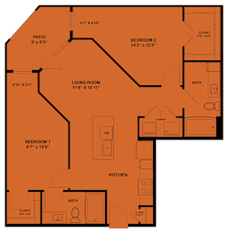 Floor Plan  A floor plan of a house with labeled rooms and dimensions.