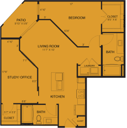 Floor Plan  a floor plan of a bedroom apartment with a bathroom and a living room