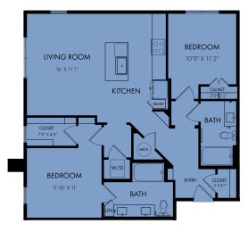 Floor Plan  B3 Two Bedroom Floor Plan at Windsor Park Towers