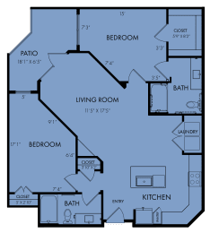 Floor Plan  B4 HC Two Bedroom Floor Plan at Windsor Park Towers