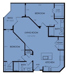 Floor Plan  B4 Two Bedroom Floor Plan at Windsor Park Towers