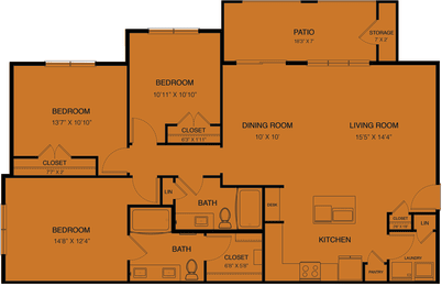 Floor Plan  the floor plan of the living area and the dining room