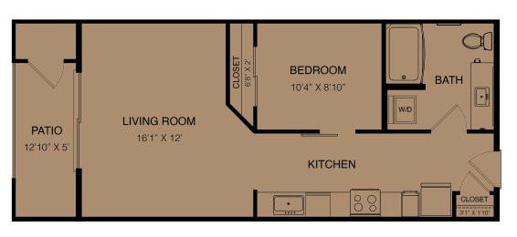 Floor Plan  E1 Lampasas Floor Plan in South Austin at Three Hills Apartments