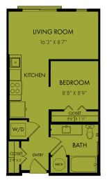 Floor Plan  E2 Studio Floor Plan at Windsor Park Towers