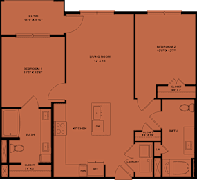 2 bed 2 bath B at Bridge at Saffron Apartments, Austin, TX
