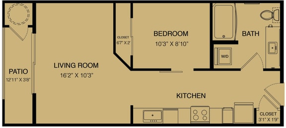 Floor Plan  a floor plan of a bedroom apartment