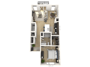 A1-1 Floor Plan at Upper Vue Flats, Dublin, Ohio