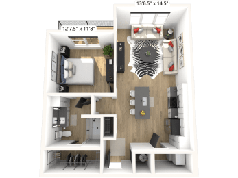 AA1 Floor Plan  at Avant & Avant II, Carmel, IN, 46032