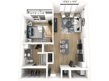 AA1a Floor Plan  at Avant & Avant II, Carmel, 46032