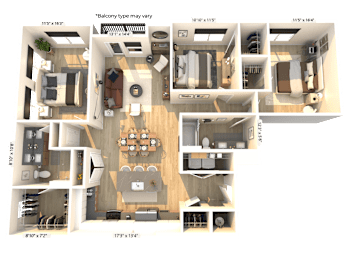 A floor plan of a house with labeled rooms and dimensions.