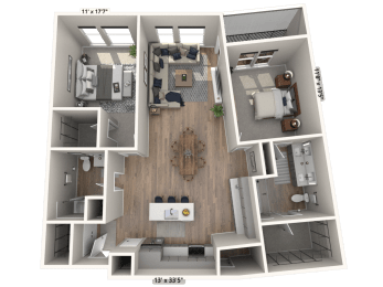 C23 - 2Bedroom 2 Bathroom Floor plan at Ironwood Flats, Brandon, FL, 33511