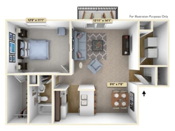 One Bedroom Cypress Deluxe at Thornridge Apartments, Grand Blanc, 48439