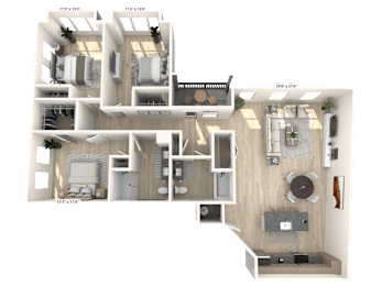 3 bed 2 bath A at Ironwood Flats Apartments, Brandon