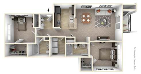 2 Bed / 2 Bath