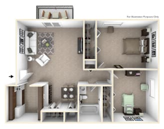 2-Bed/1-Bath, Marigold Floor Plan at Brook Pines, Columbia, 29210