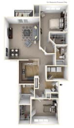 2-Bed/2-Bath, Superior Floor Plan at River Hills Apartments, Fond du Lac