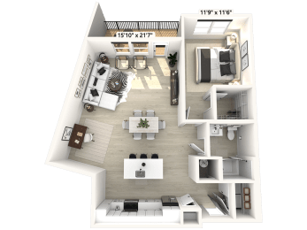 1 bedroom 1 bath at Luxe 360 on Centerpointe Apartments, Midlothian, VA