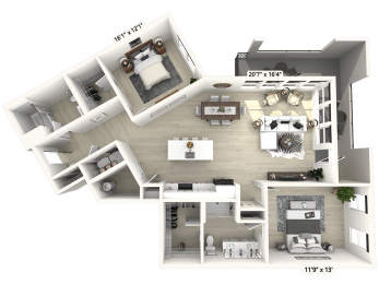 2 bed 2 bath E at Luxe 360 on Centerpointe Apartments, Virginia
