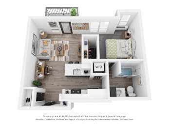 Birch - Studio at Uptown Square Apartments, Troy, 48083
