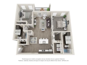 Spruce Floor Plan at Montgomery Place Apartments, Illinois