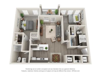 Sycamore Floor Plan at Montgomery Place Apartments, Illinois, 60538