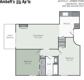 Floor Plan  Two bedroom apartment layout