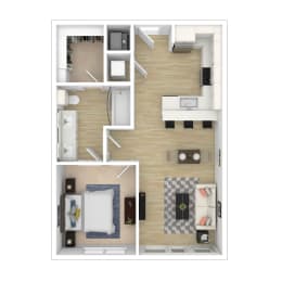 Bijou Floor Plan at City View Apartments, Lansing, Michigan