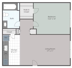 1 bedroom floorplan layout