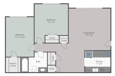 2 bedroom floorplan layout