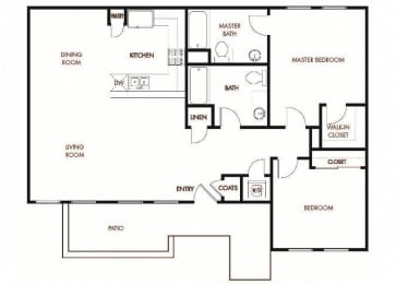  Floor Plan LIVE - WORK Plan 2 - 2 Bedroom 2 Bath - Ground Level Vaulted Ceilings