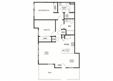  Floor Plan LIVE - WORK Plan 4 - 2 Bedroom 2 Bath - Ground Level Vaulted Ceilings