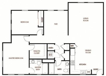  Floor Plan Plan 5 - 2 Bedroom 2 Bath