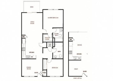  Floor Plan Plan 7 - 2 Bedroom - Den 2 Bath