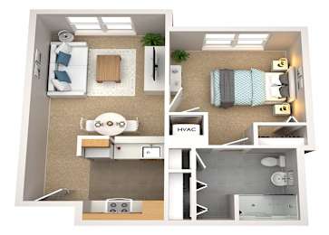 1 bedroom 1 bath B at The Dorchester & Manor Apartments, Pineville