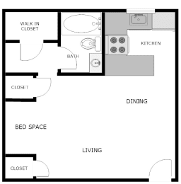  Floor Plan Efficiency/Studio